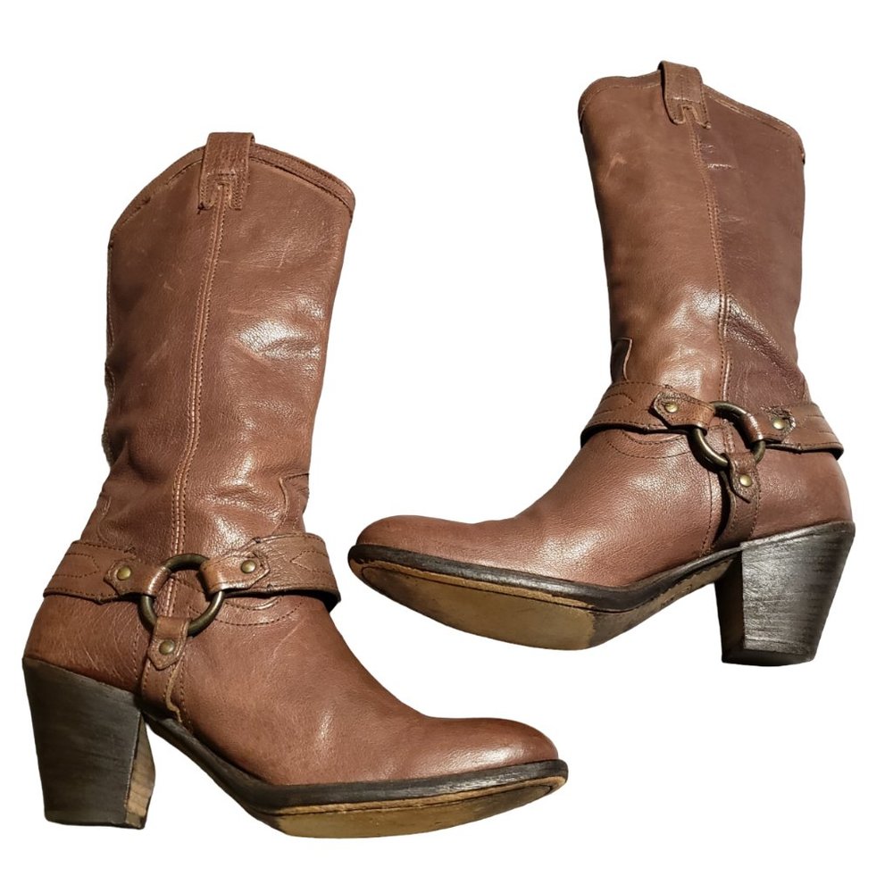 Brown Leather Western Boots - Picture 2 of 10